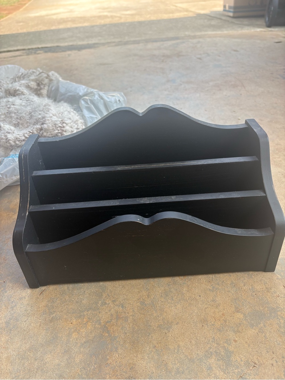 Black Wooden Desktop Organizer Mail Sorter
